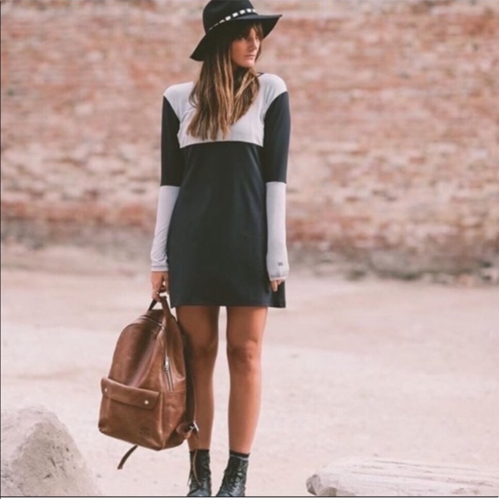 Albion Fit Metro Turtleneck Dress Striped Dress M